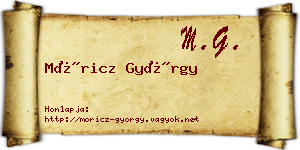 Móricz György névjegykártya