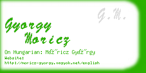 gyorgy moricz business card