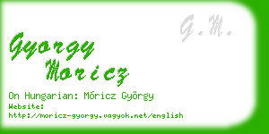 gyorgy moricz business card